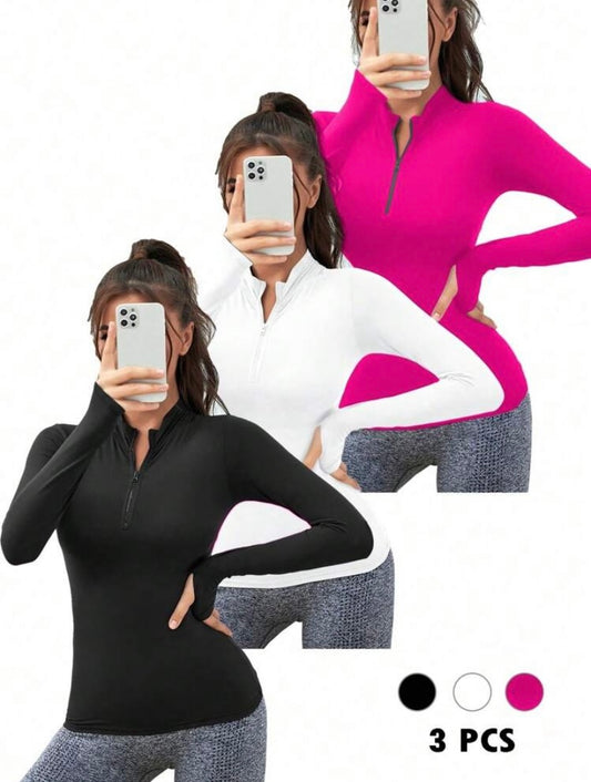 Sport Studio Women's Solid Color Long Sleeve Sweatshirt Fall Sweatshirt