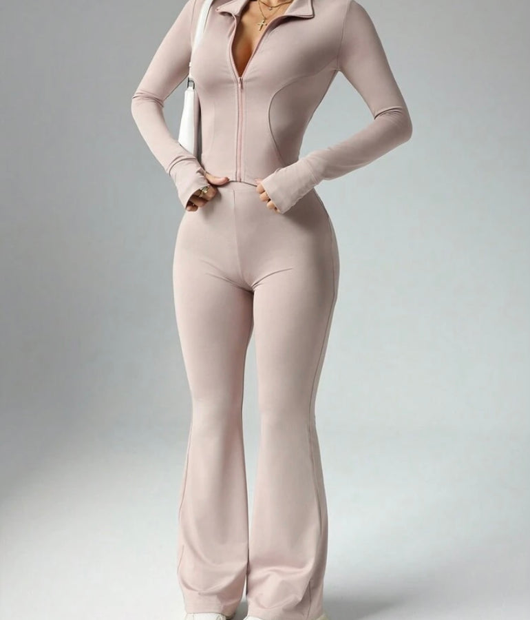Sport Studio Women Solid
Color Long Sleeve Top And
Slim Fit Pants Active Set