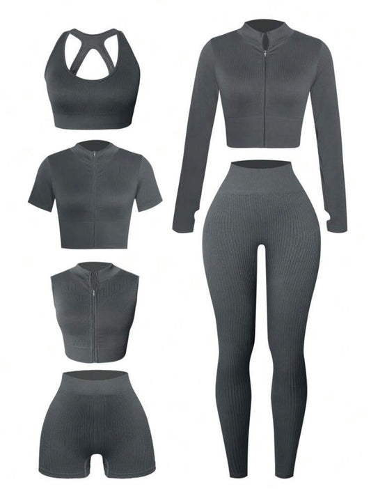 Sport Studio Women's
Solid Color Zip-Up Jacket,
& And Leggings 3pcs/Set
